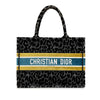 Secondhand Dior Mizza Medium Embroidered Canvas Leopard Book Tote