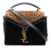 Saint Laurent Mini Suede Leopard Print Monogram Cassandra Top Handle Bag Secondhand