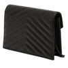 Saint Laurent Grain De Poudre Cassandre Monochrome Envelope Chain Wallet Secondhand