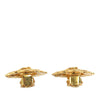 Chanel CC Gold Plated Logo Flower Clip On Earrings Secondhand