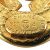 Chanel CC Gold Plated Logo Flower Clip On Earrings Secondhand