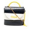Chloé Tricolor Croc Embossed Leather Aby Lock Satchel Secondhand
