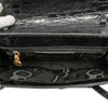 Ferragamo Croc Embossed Vara Bow Top Handle Bag Secondhand