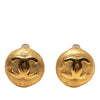 Chanel CC Gold Plated Round Clip On Earrings Secondhand