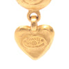 Chanel CC Gold Plated Heart Drop Clip on Earrings Secondhand