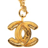 Chanel CC Gold Plated Quilted Pendant Necklace Secondhand