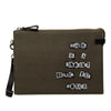 Valentino Jamie Reid Embroidered Canvas Rockstud Clutch Secondhand