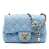 Chanel Mini Square Classic Denim Pearl Crush Single Flap Secondhand