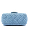 Chanel Mini Square Classic Denim Pearl Crush Single Flap Secondhand