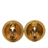 Chanel CC Gold Plated Round Clip On Earrings Secondhand