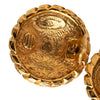 Chanel CC Gold Plated Sunburst Round Clip On Earrings Secondhand
