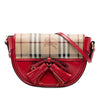 Burberry Patent Leather and Haymarket Check Coated Canvas Maydown Crossbody Secondhand