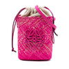LOEWE Paulas Ibiza Raffia Anagram Square Pocket Bucket Bag Secondhand