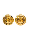 Chanel CC Gold Plated Round Clip On Earrings Secondhand
