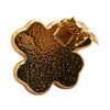 Chanel Gold Plated Enamel Clover Clip On Earrings Secondhand