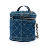 Chanel CC Quilted Denim Trip Vanity Case with Chain Secondhand