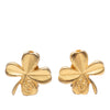 Chanel CC Gold Plated Clover Clip On Earrings Secondhand
