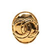 Chanel Gold Plated CC Oval Pin Brooch Secondhand