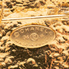 Chanel Gold Plated CC Oval Pin Brooch Secondhand