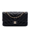 Chanel Medium Classic Chevron Calfskin Pleated Double Flap Secondhand