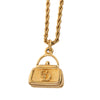 Dior Gold Plated CD Logo Bag Pendant Necklace Secondhand