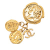 Chanel CC Gold Plated Coin Charm Brooch Secondhand
