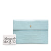 Alexander McQueen Croc Embossed Leather Skull Clutch Secondhand