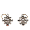Chanel CC Silver Plated Crystal Rhinestones Dangle Push Back Earrings Secondhand