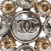 Chanel CC Silver Plated Crystal Rhinestones Dangle Push Back Earrings Secondhand