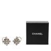 Chanel CC Silver Plated Crystal Rhinestones Dangle Push Back Earrings Secondhand