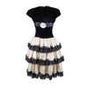 Secondhand Collection Privée Velvet and Lace Pleated Dress - '90s