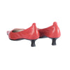Secondhand Luciano Padovan Red Leather Pointed-Toe Kitten Heel Pumps - '90s