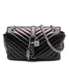 Saint Laurent Medium Chevron Metallic Crinkled Calfskin Punk Chain Bag Secondhand