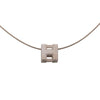 Secondhand Hermès Palladium Plated Enamel Cage dH Cube Necklace
