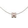 Secondhand Hermès Palladium Plated Enamel Cage dH Cube Necklace