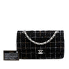 Chanel Medium Classic Quilted Tweed and Metallic Lambskin Double Flap Secondhand