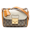 Gucci Mini GG Supreme and Calfskin Padlock Flap Pocket Satchel Secondhand