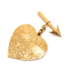 Chanel Gold Plated Cambon Paris Arrow Heart Swing Brooch Secondhand