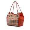 Burberry Small Leather Trimmed Haymarket Check Coated Canvas Canterbury Tote Secondhand