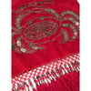 Giorgio Armani Red Silk Embroidered Scarf - 2000s Second hand