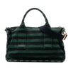 Prada Canvas Canapa Righe Striped Satchel Secondhand