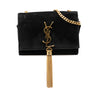 Secondhand Saint Laurent Small Suede Monogram Kate Tassel Crossbody