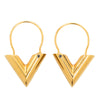Louis Vuitton Gold Plated Essential V Hoop Earrings Secondhand