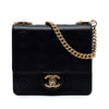 Chanel Mini Square Calfskin Coco Embossed Flap Secondhand