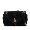 Saint Laurent Medium Suede Triquilt Monogram College Bag Secondhand