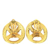 Chanel CC Gold Plated Round Clip On Earrings Secondhand