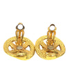 Chanel CC Gold Plated Round Clip On Earrings Secondhand