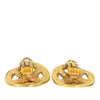 Chanel CC Gold Plated Round Clip On Earrings Secondhand