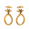 Chanel CC Gold Plated Dangle Clip On Earrings Secondhand