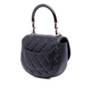 Chanel CC Quilted Lambskin Half Moon Top Handle Flap Secondhand